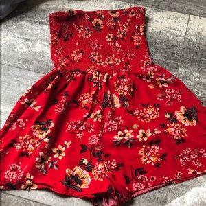 red floral romper